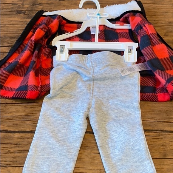 NWT Vest & Pants Set 6M girls black, red, grey - Picture 3 of 9